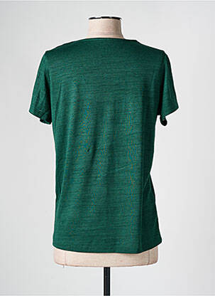 T-shirt col v manches courtes vert LPB femme