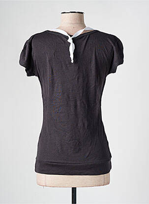 T-shirt col v manches courtes gris ONLY femme