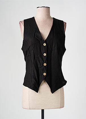 Gilet sans manche coupe cintrée noir COULEURS DU TEMPS femme