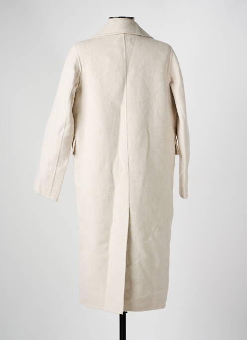 Manteau long coupe droite sans capuche beige SEE U SOON femme