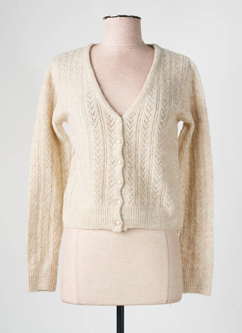 Gilet manches longues coupe cintrée beige CALIE femme