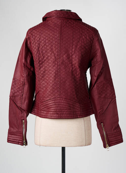 Veste simili cuir coupe cintrée rouge SOFTY femme