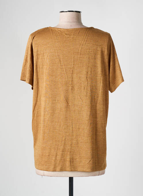T-shirt col v manches courtes marron LPB femme