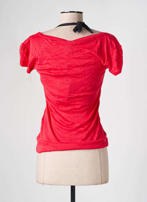 T-shirt col v manches courtes rouge ONLY femme