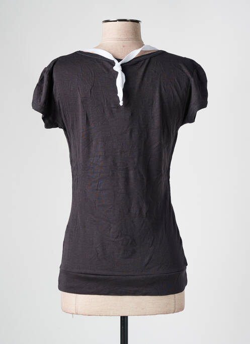 T-shirt col v manches courtes gris ONLY femme