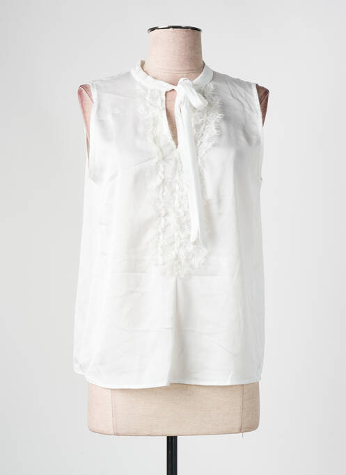 Blouse col rond sans manche blanc AMELIE & AMELIE femme