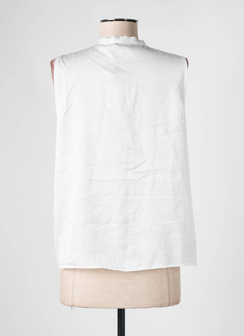 Blouse col rond sans manche blanc AMELIE & AMELIE femme