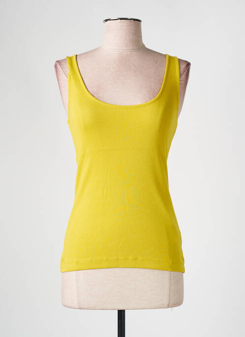 Débardeur tissage côtelé sans manche jaune NICE THINGS femme