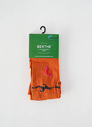 Collants imprimé fantaisie orange BERTHE AUX GRANDS PIEDS femme