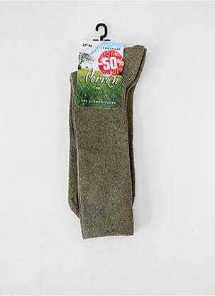 Chaussettes stretch vert PERRIN homme