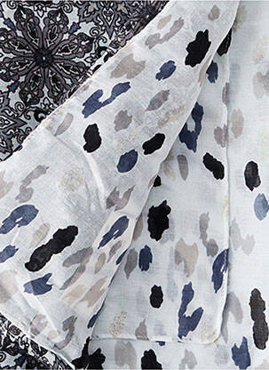 Foulard imprimé fantaisie blanc REGINA SCHRECKER femme