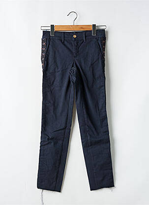 Pantalon chino tissage popeline taille normale bleu HAPPY femme