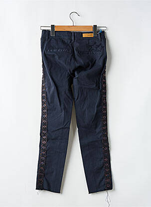 Pantalon chino tissage popeline taille normale bleu HAPPY femme