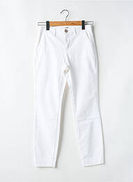 Pantalon chino tissage popeline taille normale blanc KANOPE femme