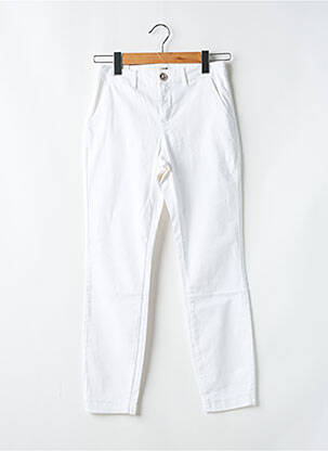 Pantalon chino tissage popeline taille normale blanc KANOPE femme