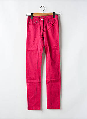 Pantalon slim tissage popeline taille normale rose LES P'TITES BOMBES femme