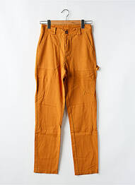 Pantalon droit tissage crêpe taille haute orange #OOTD femme