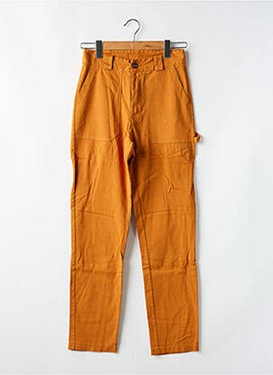 Pantalon droit tissage crêpe taille haute orange #OOTD femme