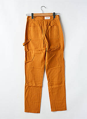 Pantalon droit tissage crêpe taille haute orange #OOTD femme
