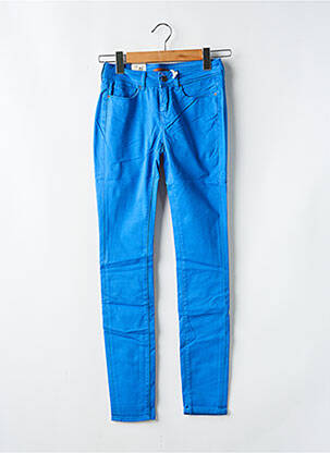 Pantalon slim tissage popeline taille normale bleu CIMARRON femme