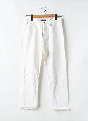 Jean coupe mom poches taille normale blanc F.A.M. femme