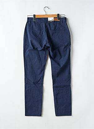 Pantalon chino tissage popeline taille normale bleu F.A.M. femme