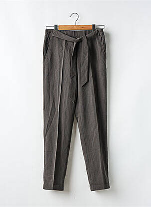 Pantalon chino poches taille haute gris GRACE & MILA femme