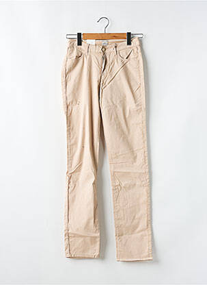 Pantalon slim tissage popeline taille normale beige KANOPE femme