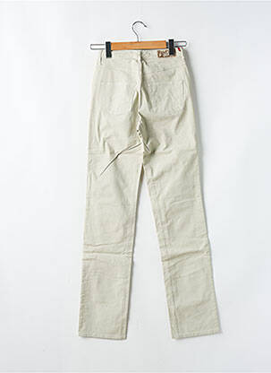 Pantalon droit tissage popeline taille normale beige KANOPE femme