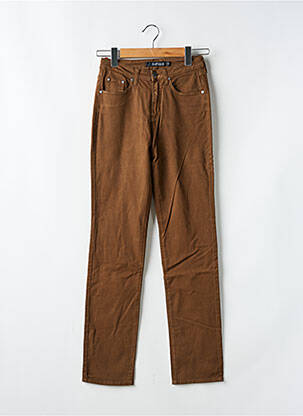 Jeans coupe droite stretch taille normale marron KANOPE femme