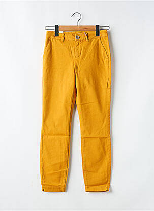 Pantalon chino tissage popeline taille normale orange KANOPE femme