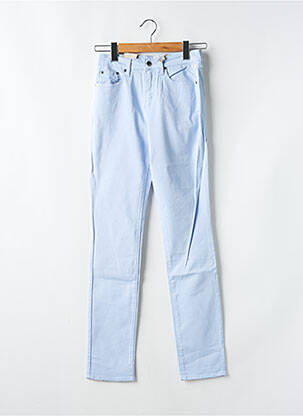 Pantalon slim tissage popeline taille normale bleu KANOPE femme