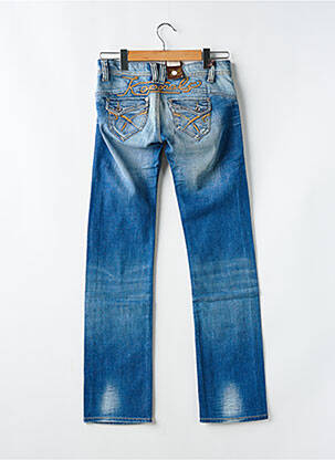 Jeans coupe droite effet usé délavé taille basse bleu KAPORAL femme