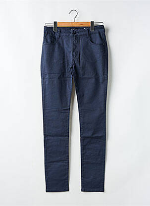 Pantalon slim tissage popeline taille normale bleu KY CREATION femme