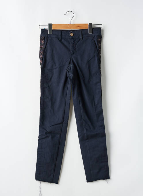 Pantalon chino tissage popeline taille normale bleu HAPPY femme