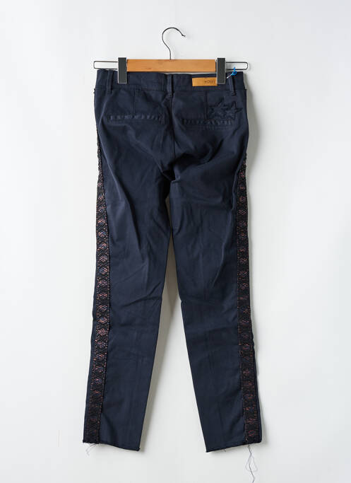 Pantalon chino tissage popeline taille normale bleu HAPPY femme