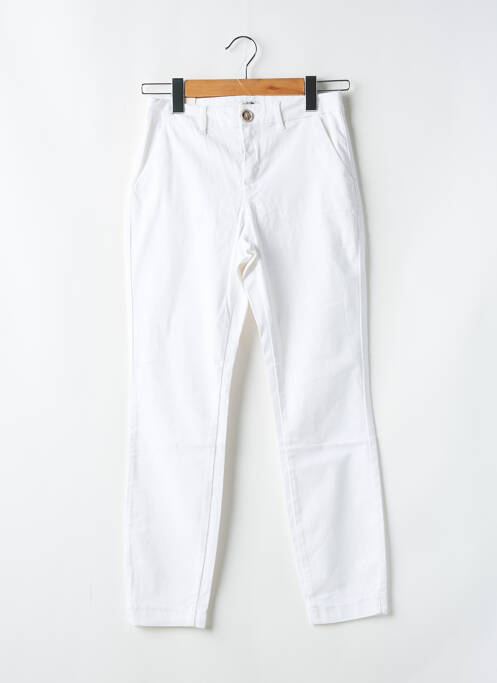 Pantalon chino tissage popeline taille normale blanc KANOPE femme