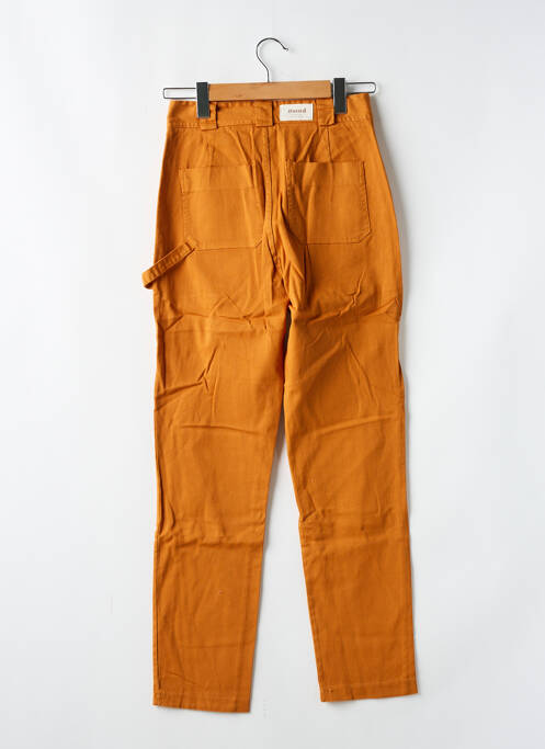 Pantalon droit tissage crêpe taille haute orange #OOTD femme