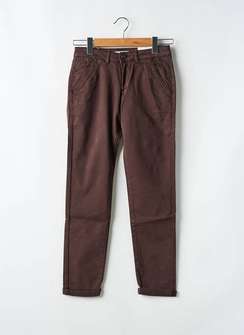 Pantalon chino taille basse taille basse marron REIKO femme