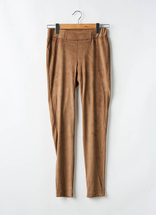 Legging tissage suedine taille normale marron AKELA KEY femme