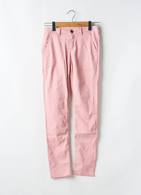 Pantalon chino tissage popeline taille normale rose CIMARRON femme