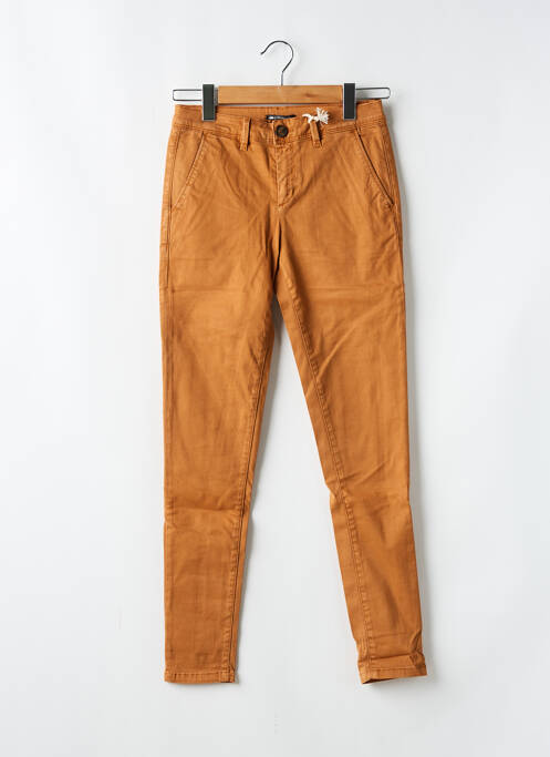 Pantalon chino tissage popeline taille normale jaune CIMARRON femme