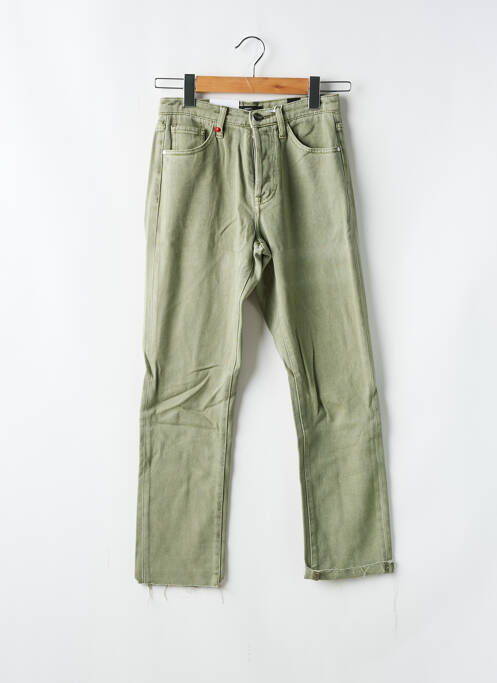 Jean coupe mom poches taille normale vert F.A.M. femme