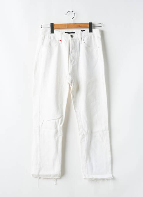 Jean coupe mom stretch taille normale blanc F.A.M. femme
