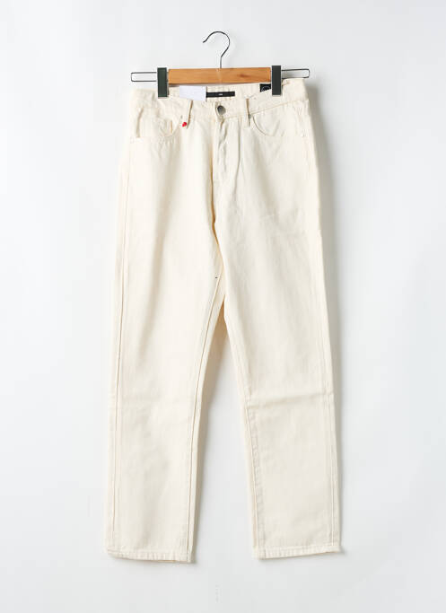 Jean coupe mom poches taille normale beige F.A.M. femme