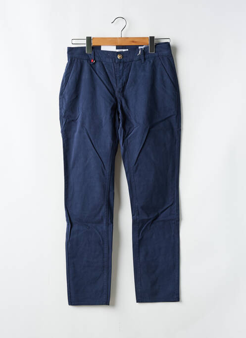 Pantalon chino tissage popeline taille normale bleu F.A.M. femme