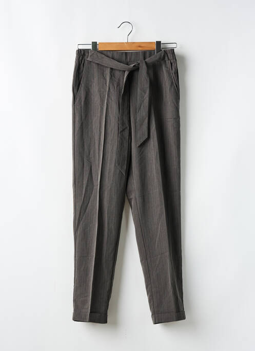 Pantalon chino poches taille haute gris GRACE & MILA femme
