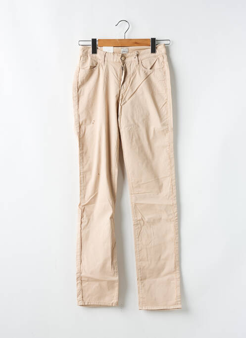 Pantalon slim tissage popeline taille normale beige KANOPE femme