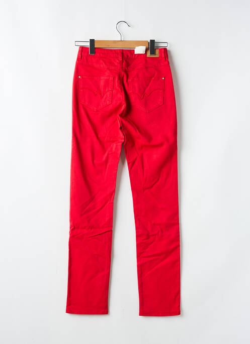 Pantalon droit tissage popeline taille normale rouge KANOPE femme