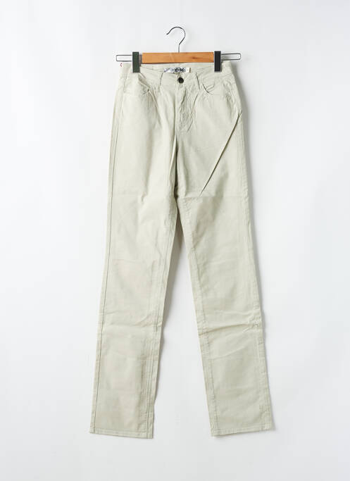 Pantalon droit tissage popeline taille normale beige KANOPE femme